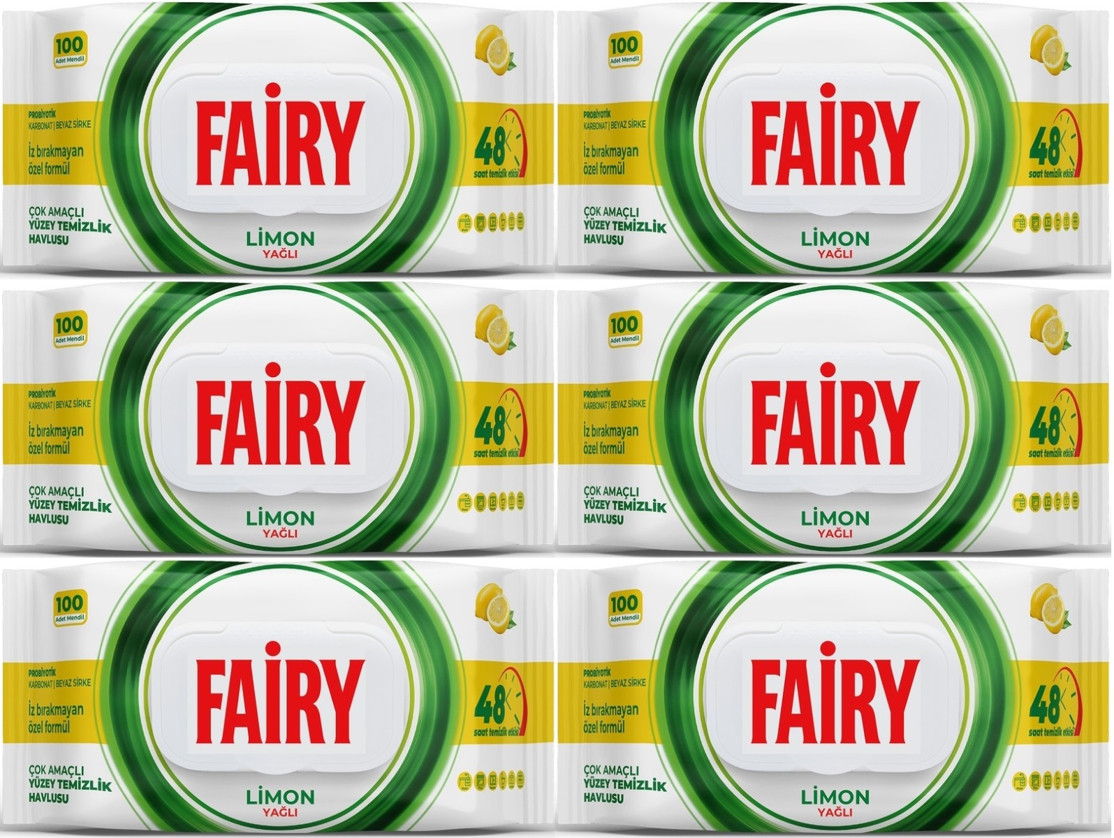 Fairy Yüzey Temizlik Havlusu 100 Yaprak Limon Yağlı - Beyaz Sirke - Karbonat (6 Lı Set) 600 Yaprak Fairy Yüzey Temizlik Havlusu 100 Yaprak Limon Yağlı - Beyaz Sirke - Karbonat (6 Lı Set) 600 Yaprak