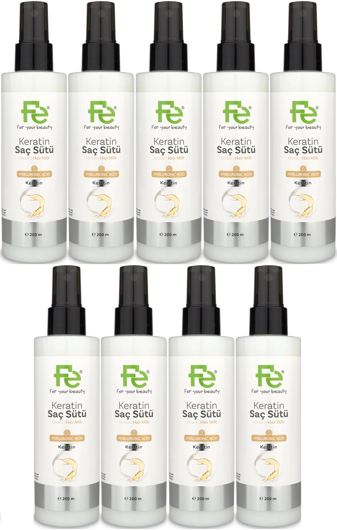 Fe Keratin Saç Sütü 200ML (9 Lu Set) Fe Keratin Saç Sütü 200ML (9 Lu Set)