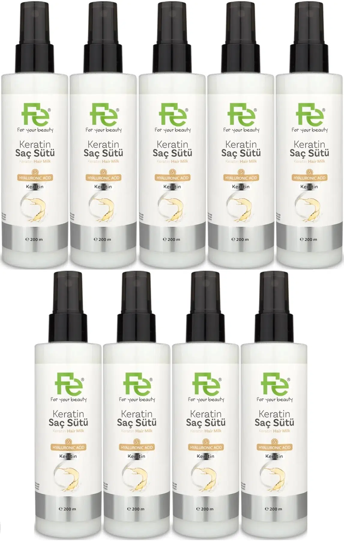 Fe Keratin Saç Sütü 200ML (9 Lu Set)