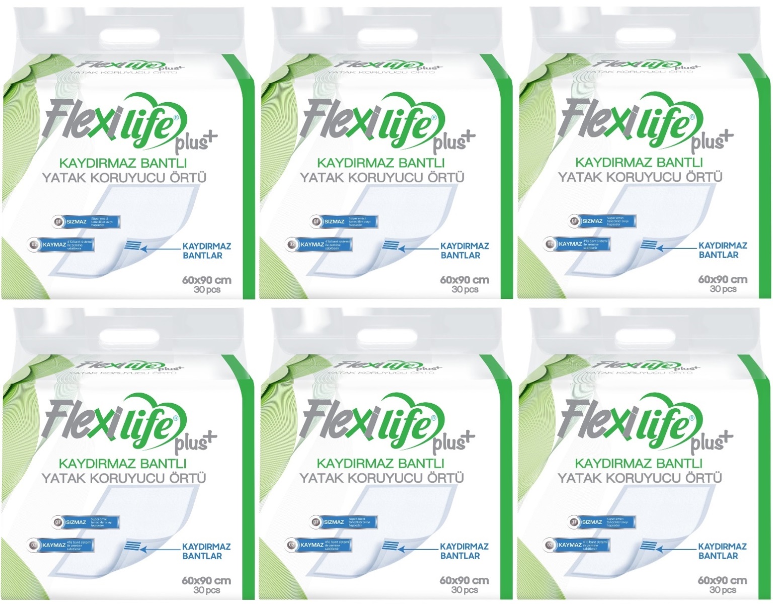 Flexi Life Hasta Alt Açma Yatak Koruyucu Örtü 60*90CM 180 Adet Kaydırmaz Flexi Life Hasta Alt Açma Yatak Koruyucu Örtü 60*90CM 180 Adet Kaydırmaz