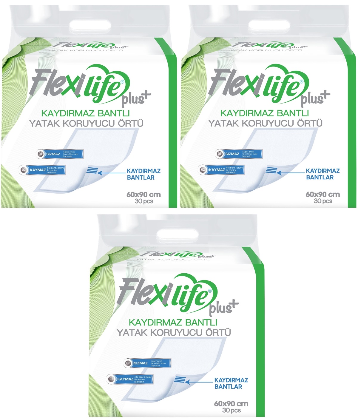 Flexi Life Hasta Alt Açma Yatak Koruyucu Örtü 60*90CM 90 Adet Kaydırmaz Flexi Life Hasta Alt Açma Yatak Koruyucu Örtü 60*90CM 90 Adet Kaydırmaz