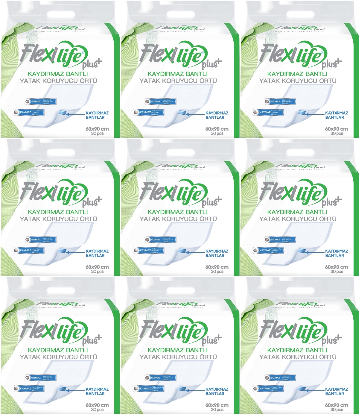 Flexi Life Hasta Alt Açma Yatak Koruyucu Örtü 60*90CM Kaydırmaz 270 Adet (9PK*30) Flexi Life Hasta Alt Açma Yatak Koruyucu Örtü 60*90CM Kaydırmaz 270 Adet (9PK*30)