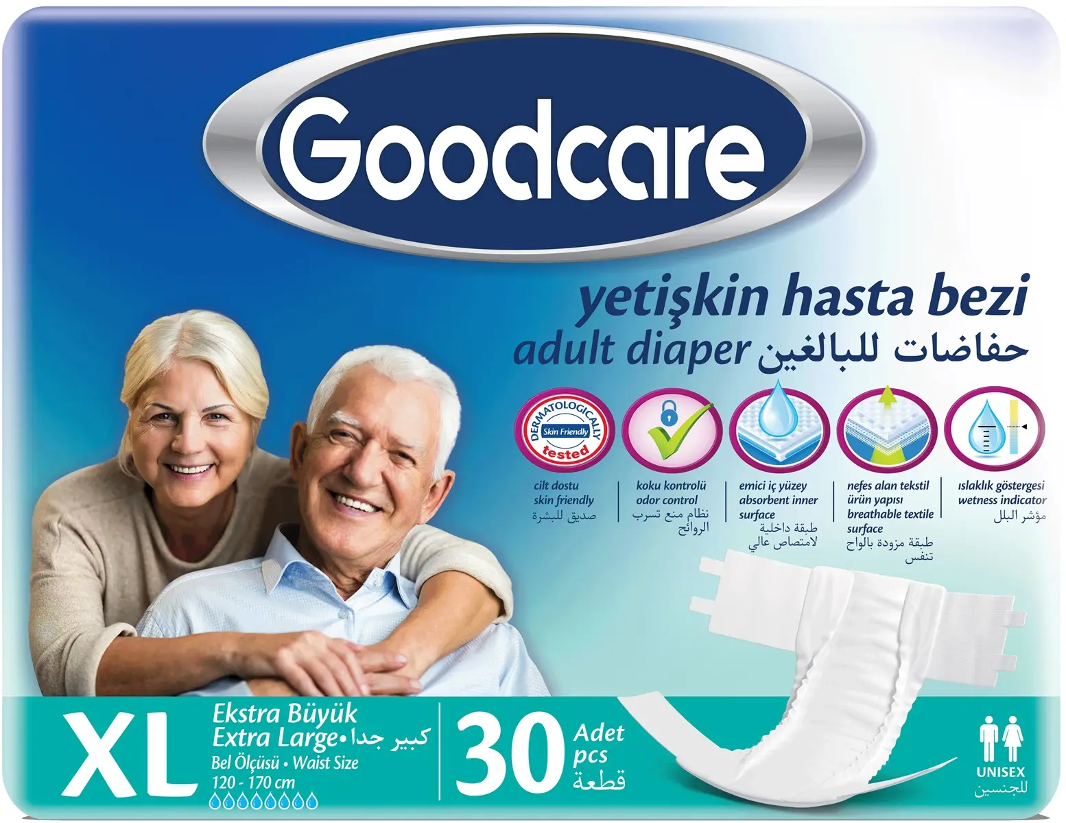 Goodcare Hasta Bezi Yetişkin Bel Bantlı Tekstil Yüzey XL Extra Large - Ekstra Büyük 30 Adet Tekli Pk Goodcare Hasta Bezi Yetişkin Bel Bantlı Tekstil Yüzey XL Extra Large - Ekstra Büyük 30 Adet Tekli Pk