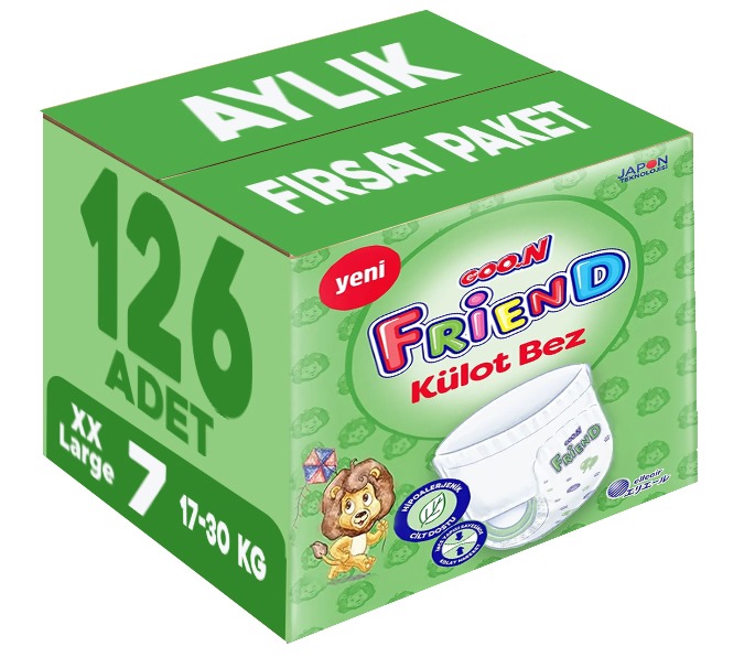 Goon Friend Külot Bebek Bezi Beden:7 (17-30KG) XX Large 126 Adet Aylık Fırsat Pk Goon Friend Külot Bebek Bezi Beden:7 (17-30KG) XX Large 126 Adet Aylık Fırsat Pk