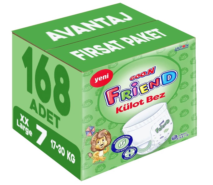 Goon Friend Külot Bebek Bezi Beden:7 (17-30KG) XX Large 168 Adet Avantaj Fırsat Pk Goon Friend Külot Bebek Bezi Beden:7 (17-30KG) XX Large 168 Adet Avantaj Fırsat Pk