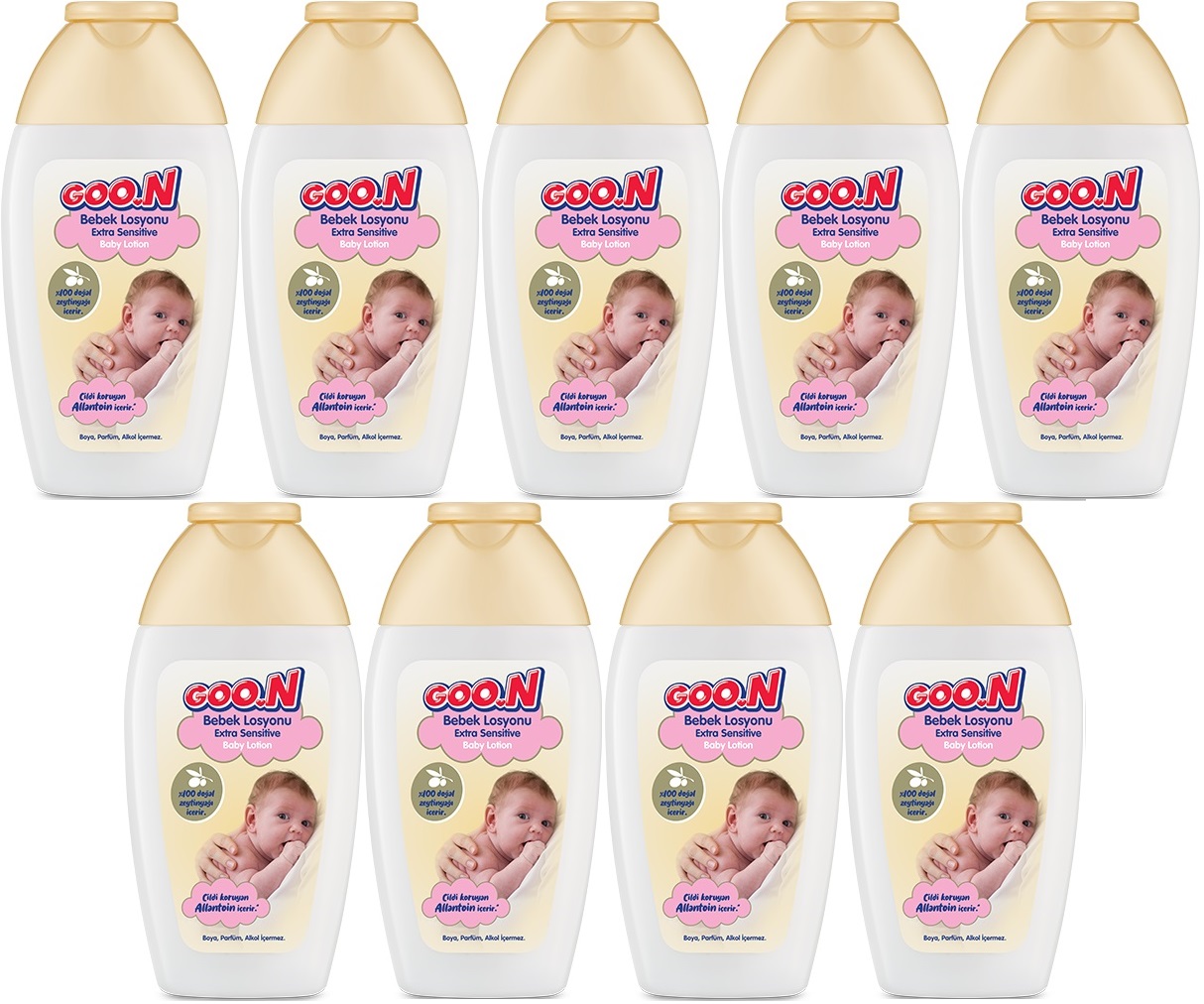 Goon Nemlendirici Bebek Bakım Losyonu 200ML (9 Lu Set) Goon Nemlendirici Bebek Bakım Losyonu 200ML (9 Lu Set)