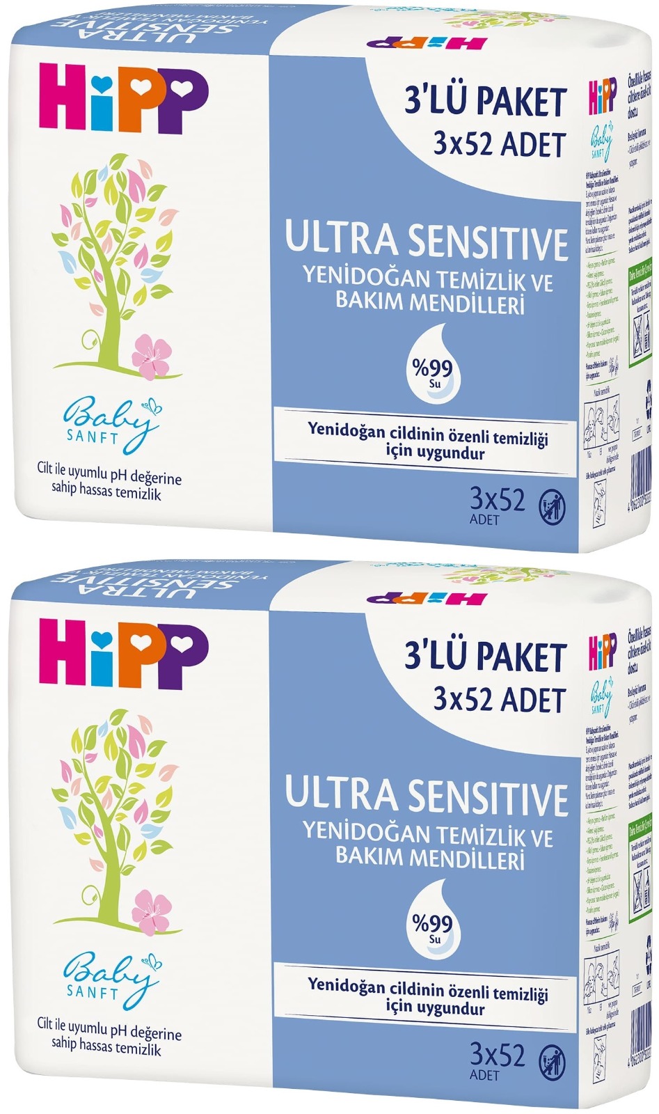 Hipp Baby Sanft Islak Havlu Mendil 52 Yaprak Ultra Sensitive Yenidoğan 6 Lı Set (2PK*3) 312 Yaprak Hipp Baby Sanft Islak Havlu Mendil 52 Yaprak Ultra Sensitive Yenidoğan 6 Lı Set (2PK*3) 312 Yaprak