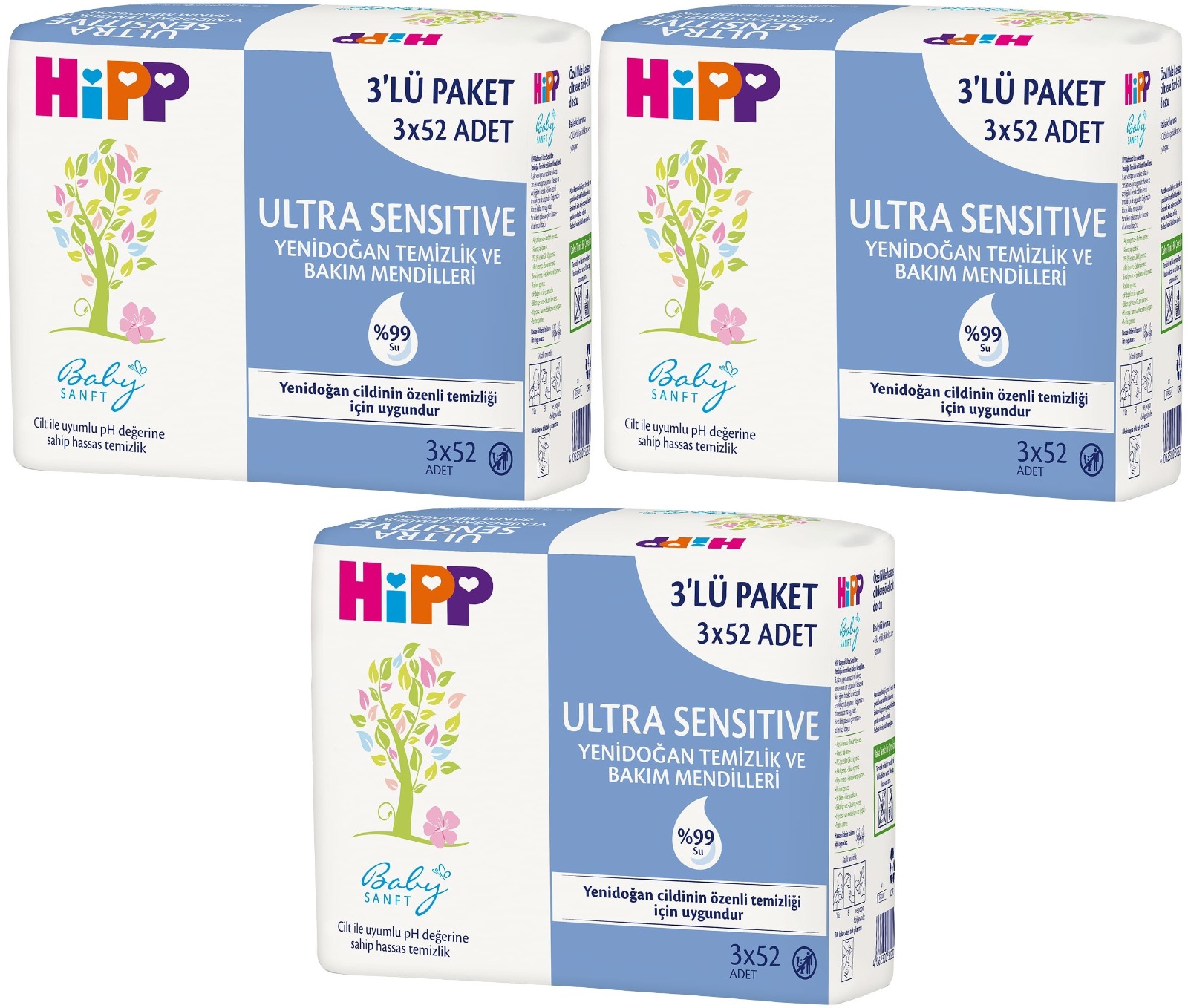 Hipp Baby Sanft Islak Havlu Mendil 52 Yaprak Ultra Sensitive Yenidoğan 9 Lu Set (3PK*3) 468 Yaprak Hipp Baby Sanft Islak Havlu Mendil 52 Yaprak Ultra Sensitive Yenidoğan 9 Lu Set (3PK*3) 468 Yaprak