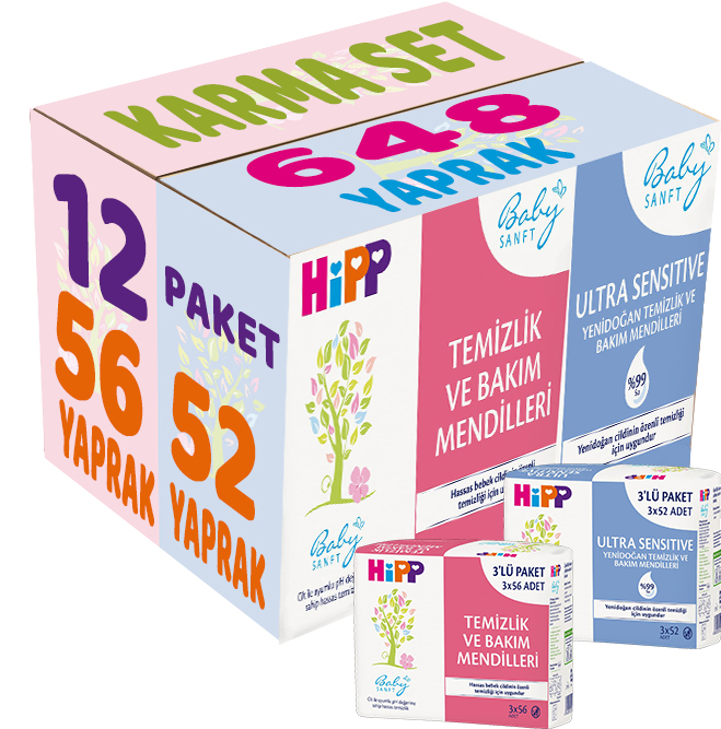 Hipp Baby Sanft Islak Havlu Mendil Karma Sensitive Yeni Doğan + Klasik 14 Lü Set 696 Yaprak Hipp Baby Sanft Islak Havlu Mendil Karma Sensitive Yeni Doğan + Klasik 14 Lü Set 696 Yaprak