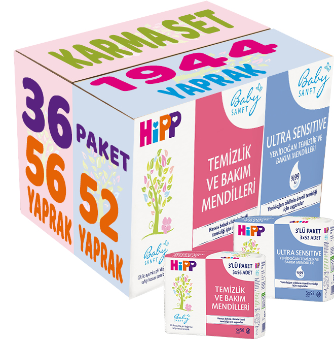Hipp Baby Sanft Islak Havlu Mendil Karma Sensitive Yeni Doğan + Klasik 42 Li Set 2088 Yaprak Hipp Baby Sanft Islak Havlu Mendil Karma Sensitive Yeni Doğan + Klasik 42 Li Set 2088 Yaprak