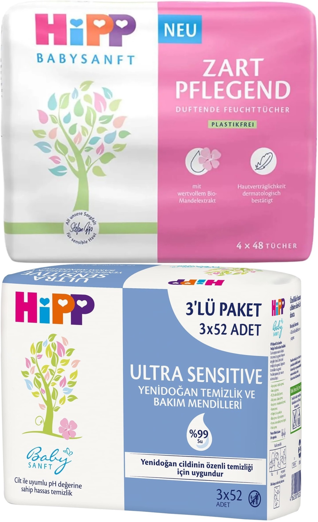 Hipp Baby Sanft Islak Havlu Mendil Karma Sensitive Yeni Doğan + Klasik 7 Li Set 348 Yaprak Hipp Baby Sanft Islak Havlu Mendil Karma Sensitive Yeni Doğan + Klasik 7 Li Set 348 Yaprak