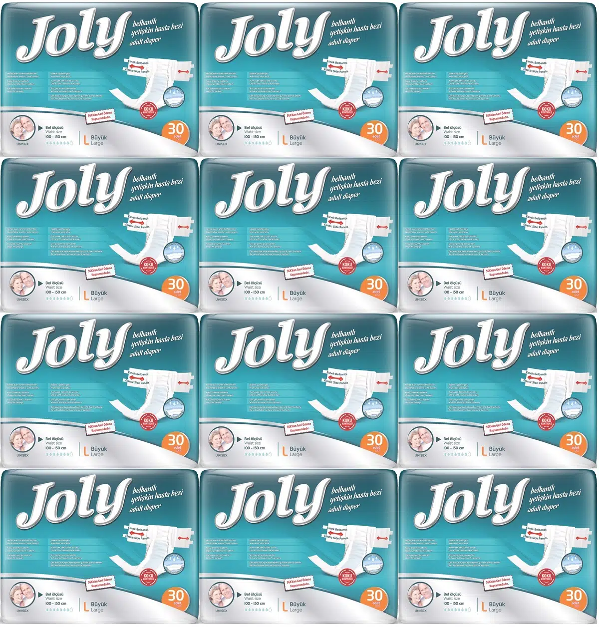 Joly Yetişkin Bezi Bel Bantlı L - Büyük - Large 360 Adet