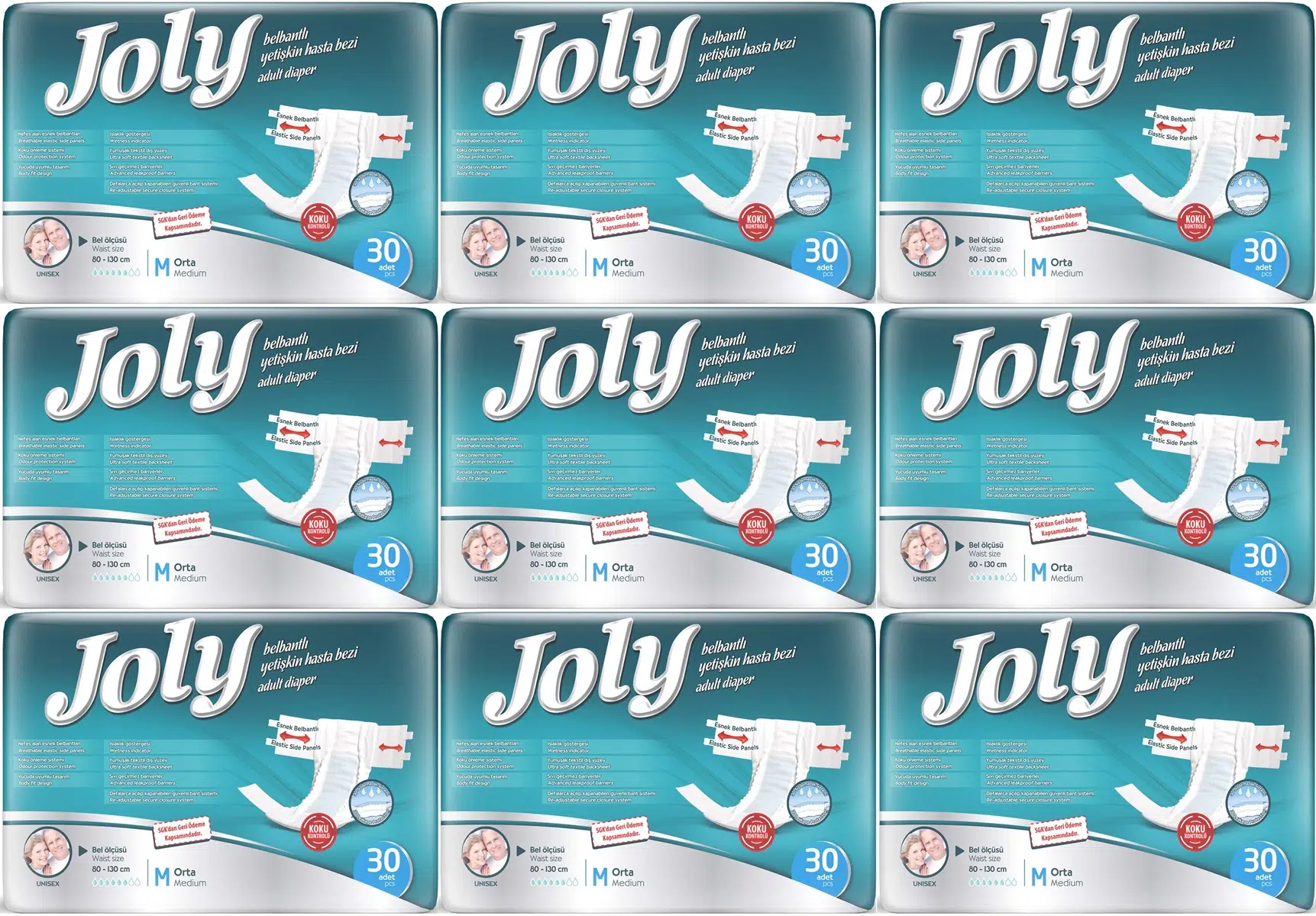 Joly Yetişkin Bezi Bel Bantlı M - Orta - Medium 270 Adet