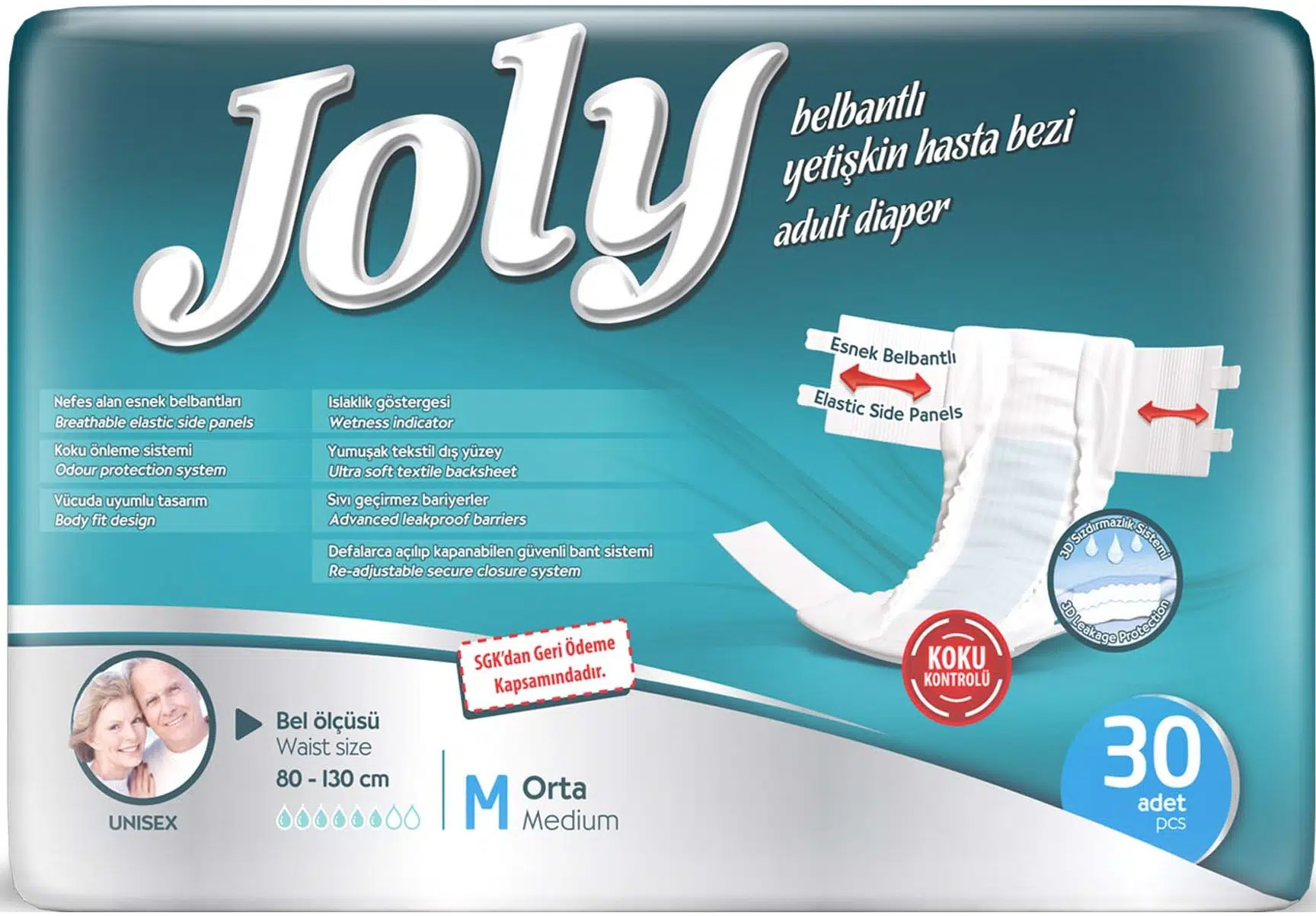 Joly Yetişkin Bezi Bel Bantlı M - Orta - Medium 30 Adet