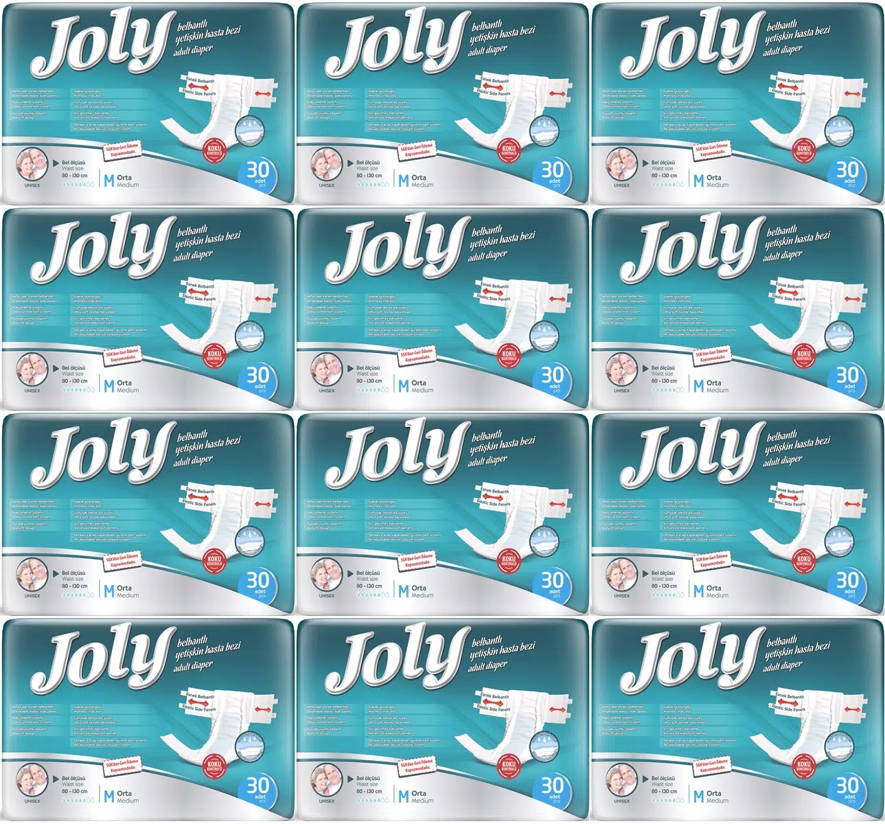Joly Yetişkin Bezi Bel Bantlı M - Orta - Medium 360 Adet