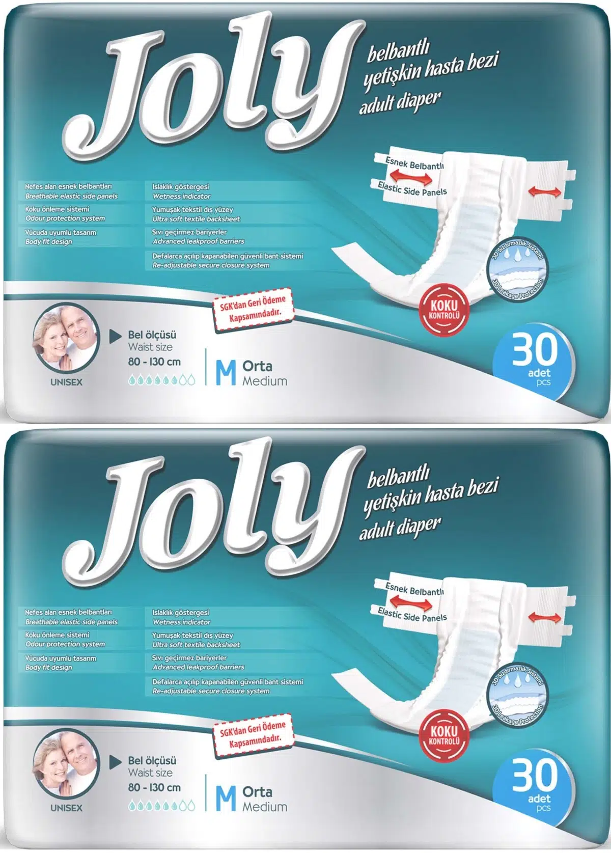 Joly Yetişkin Bezi Bel Bantlı M - Orta - Medium 60 Adet