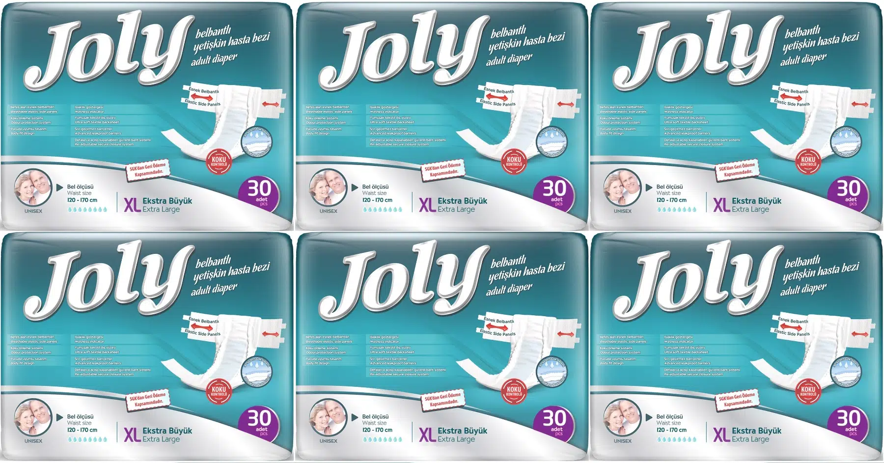 Joly Yetişkin Bezi Bel Bantlı XL - Ekstra Large - Extra Large 180 Adet