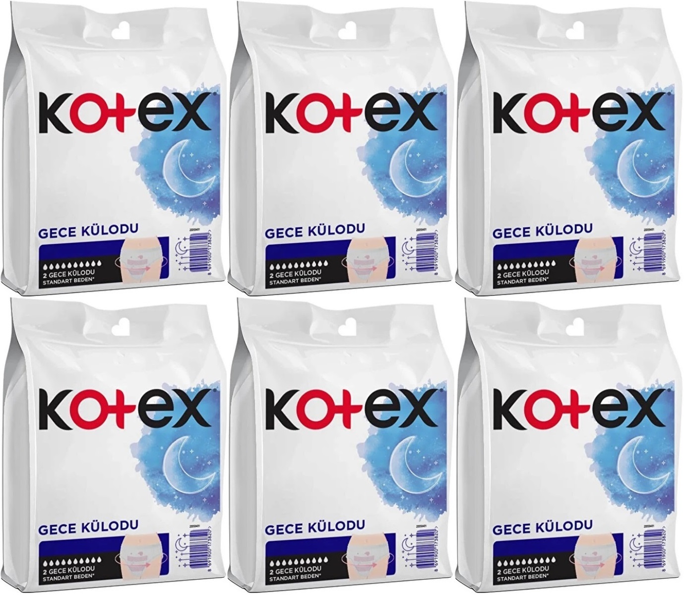 Kotex Gece Külodu / Külot Standart Beden (Yoğun Regl Dönemine Özel) 12 Li Set (6PK*2) Kotex Gece Külodu / Külot Standart Beden (Yoğun Regl Dönemine Özel) 12 Li Set (6PK*2)