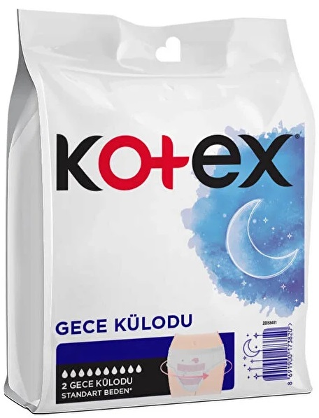 Kotex Gece Külodu / Külot Standart Beden (Yoğun Regl Dönemine Özel) (Paket içi 2 Adet) Kotex Gece Külodu / Külot Standart Beden (Yoğun Regl Dönemine Özel) (Paket içi 2 Adet)