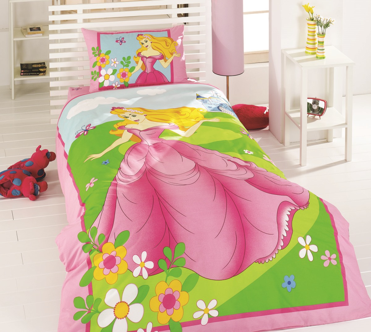 Kristal %100 Pamuk Ranforce Kız Çocuk Tek Kişilik Nevresim Takımı-Ece Pembe Kristal %100 Pamuk Ranforce Kız Çocuk Tek Kişilik Nevresim Takımı-Ece Pembe