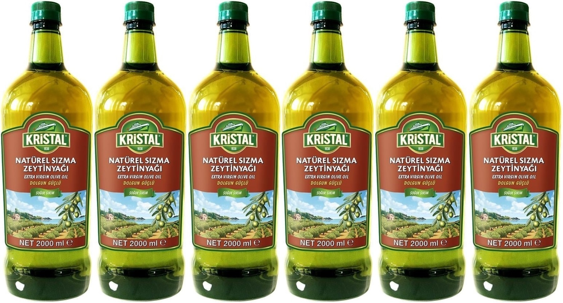Kristal Zeytinyağı 12LT Natürel Sızma Soğuk Sıkım (PET) (6PK*2LT) 1 Koli Kristal Zeytinyağı 12LT Natürel Sızma Soğuk Sıkım (PET) (6PK*2LT) 1 Koli