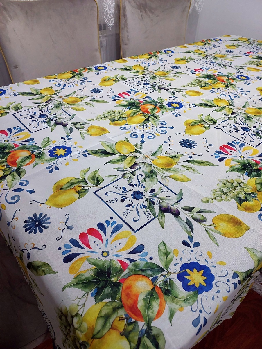 Limon Portakal Desenli 3D Dikdörtgen Masa Örtüsü (160x200) Limon Portakal Desenli 3D Dikdörtgen Masa Örtüsü (160x200)
