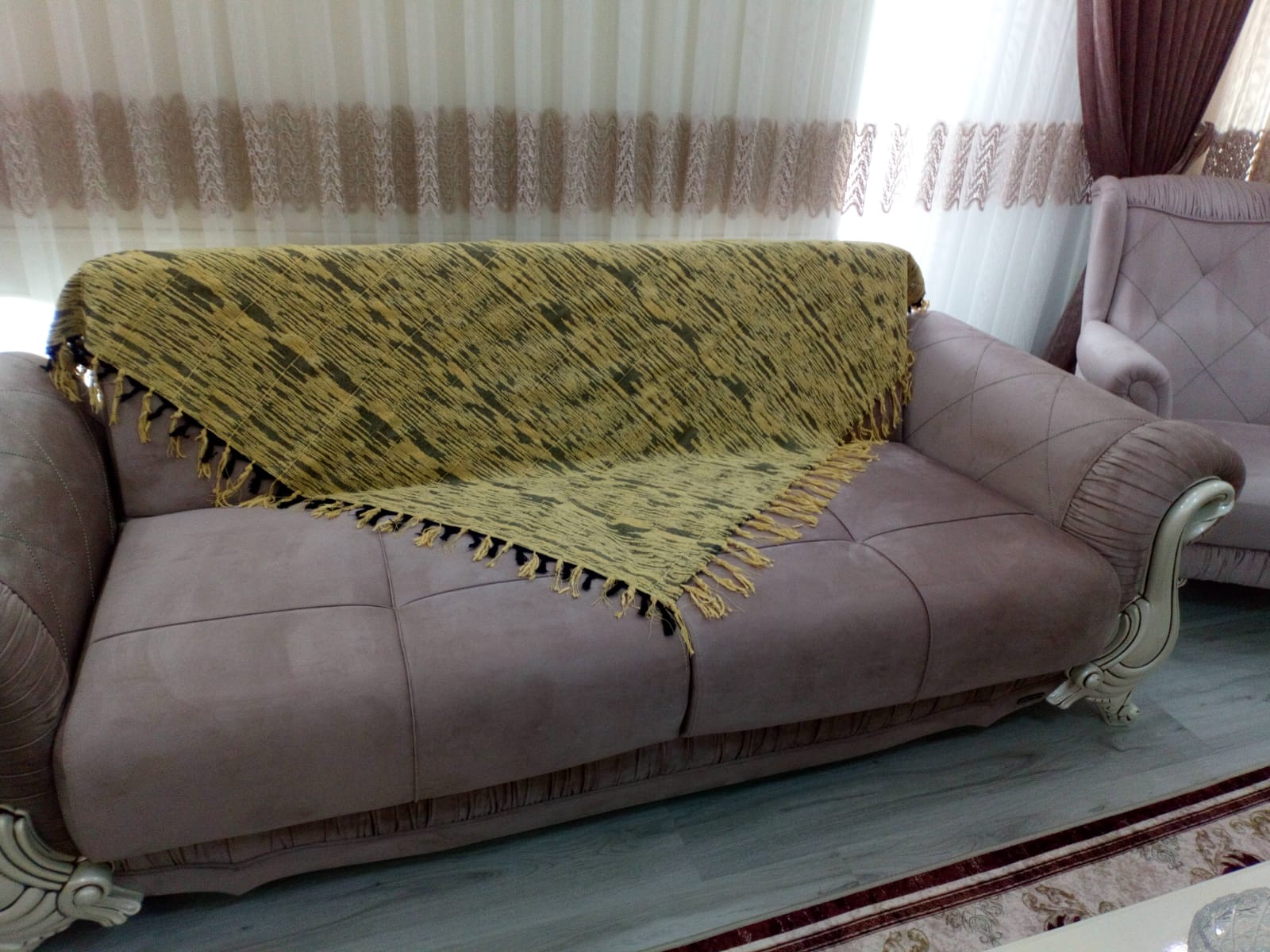 Mandaş el dokuma koltuk şalı Yeni Nesil 170*170 2 li pk vizon Mandaş el dokuma koltuk şalı Yeni Nesil 170*170 2 li pk vizon