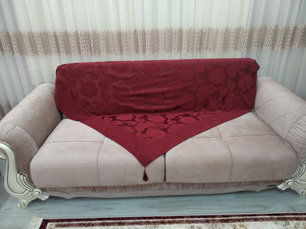 Mandaş Milanyum Koltuk Şalı 170*170 Bordo Mandaş Milanyum Koltuk Şalı 170*170 Bordo
