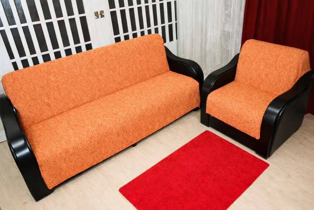 Mandaş Şönil El Dokuma Kolsuz Koltuk Takım Örtüsü (3+3+1+1) k hardal