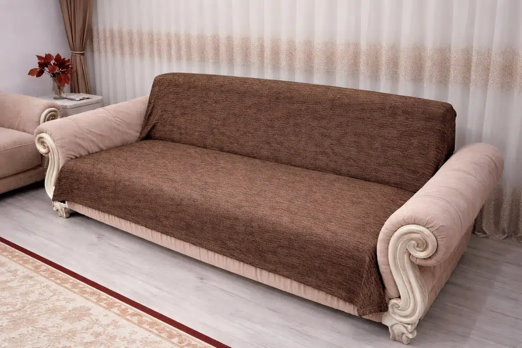 Mandaş Şönil El Dokuma Kolsuz Koltuk Takım Örtüsü (3+3+1+1 k kahve