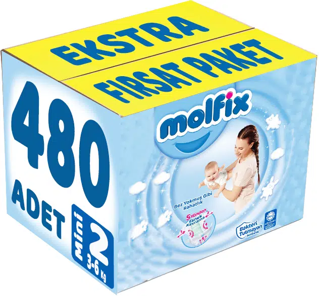 Molfix Bebek Bezi Beden:2 (3-6Kg) Mini 480 Adet Ekstra Fırsat Pk