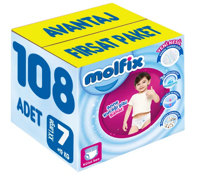 Molfix Külot Bebek Bezi Beden:7 (19+KG) XX Large 108 Adet Avantaj Fırsat Pk