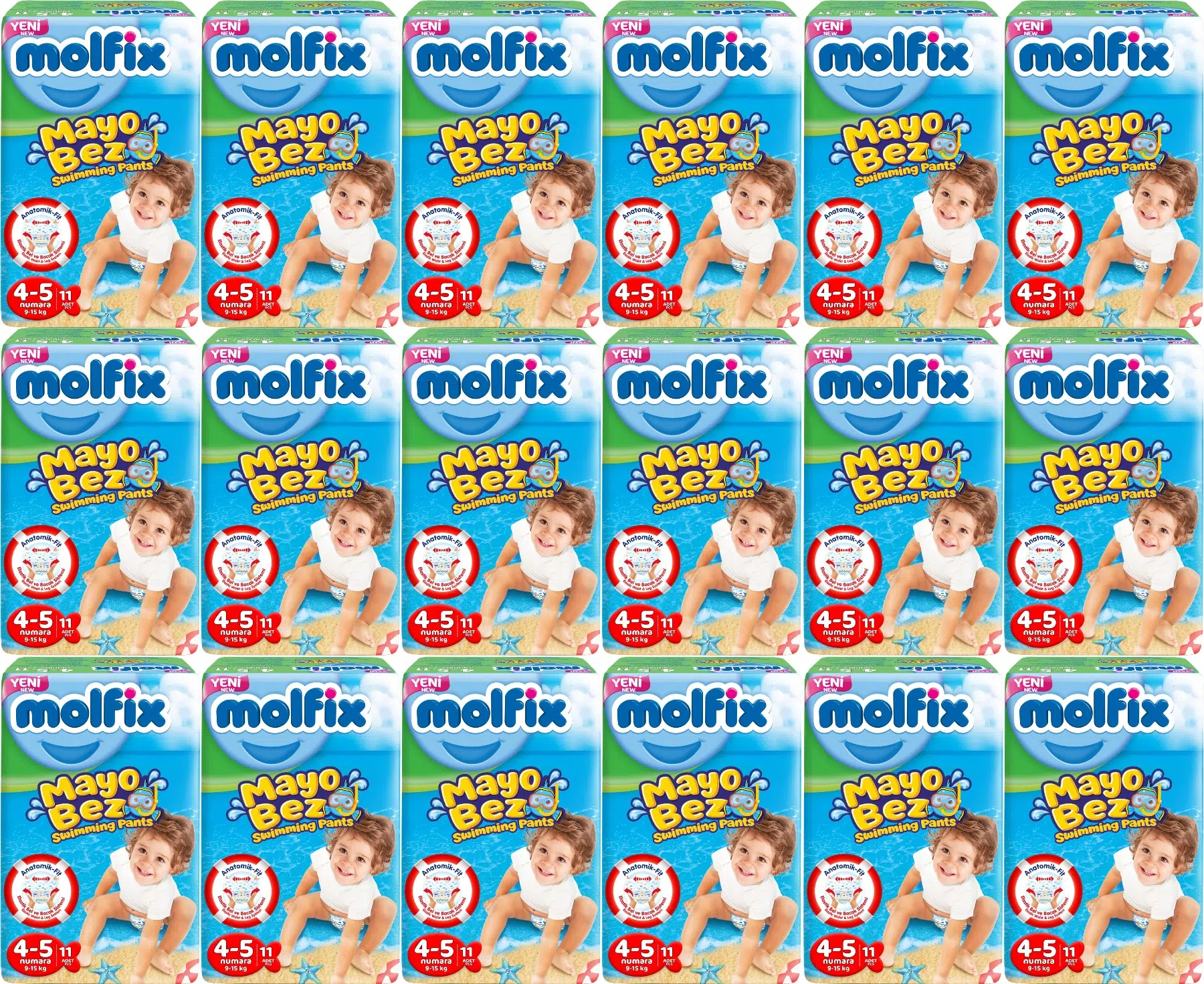 Molfix SwimminG Pants Mayo Bez Beden :4-5 9-15 KG 198 Adet