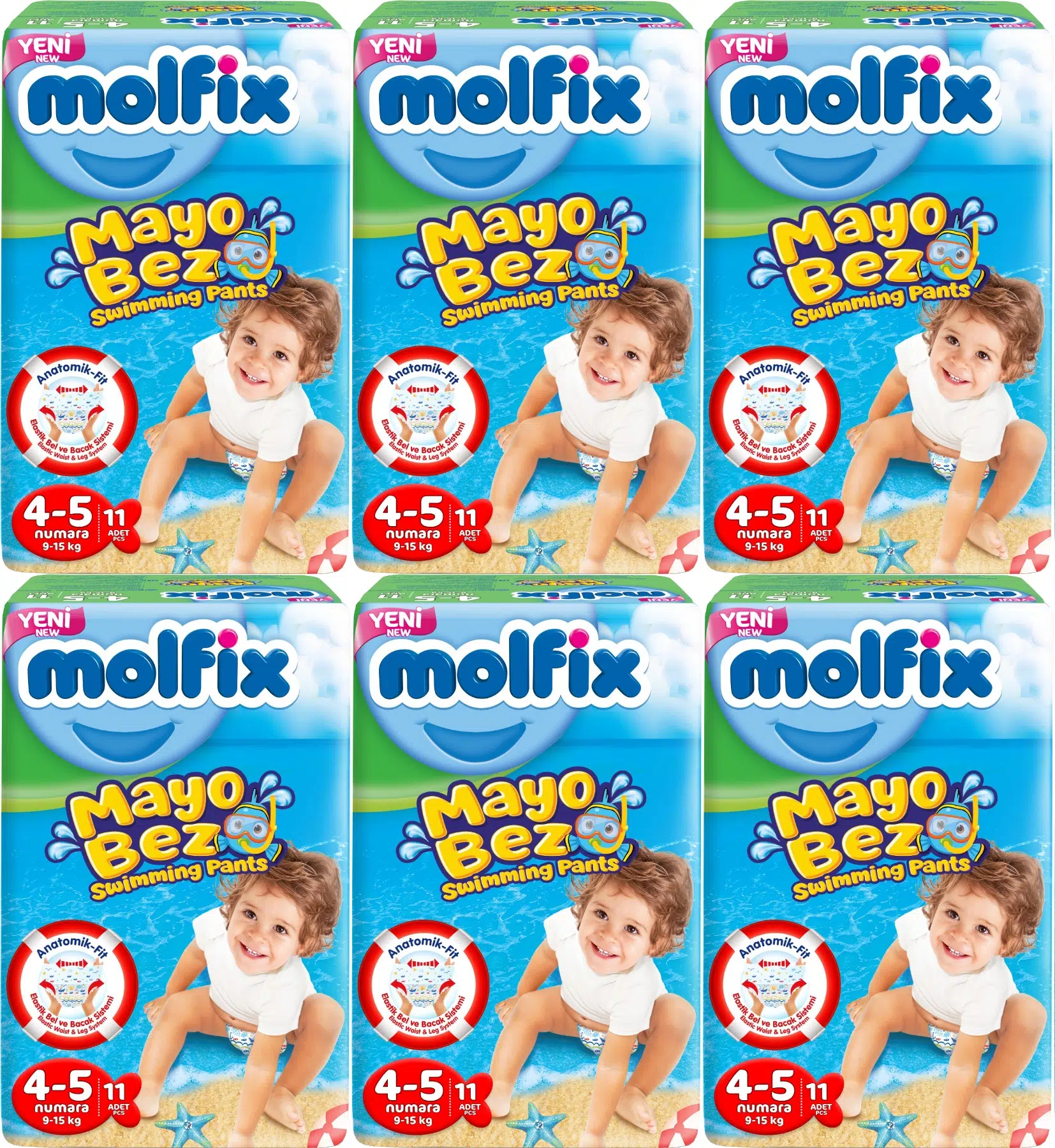 Molfix SwimminG Pants Mayo Bez Beden :4-5 9-15 KG 66 Adet
