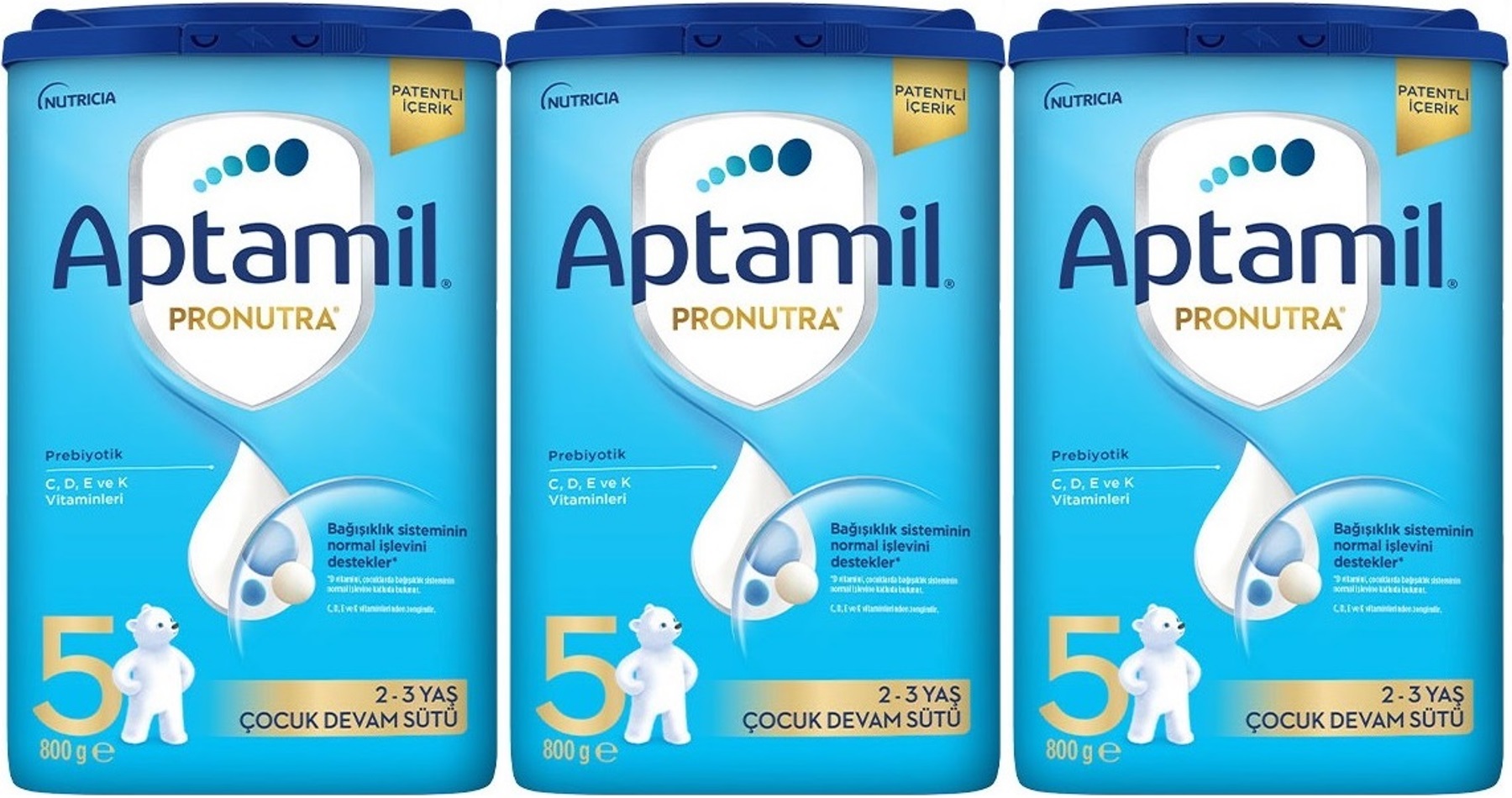 Nutrıcıa Aptamil Pronutra 800GR Devam Sütü No:5 (2-3 Yaş) (3 Lü Set) Nutrıcıa Aptamil Pronutra 800GR Devam Sütü No:5 (2-3 Yaş) (3 Lü Set)