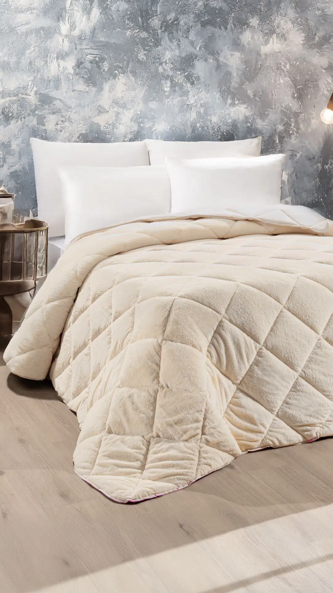 Ogi Home Welsoft Yorgan Çift Taraflı Tek Kişilik (155x215) - Krem