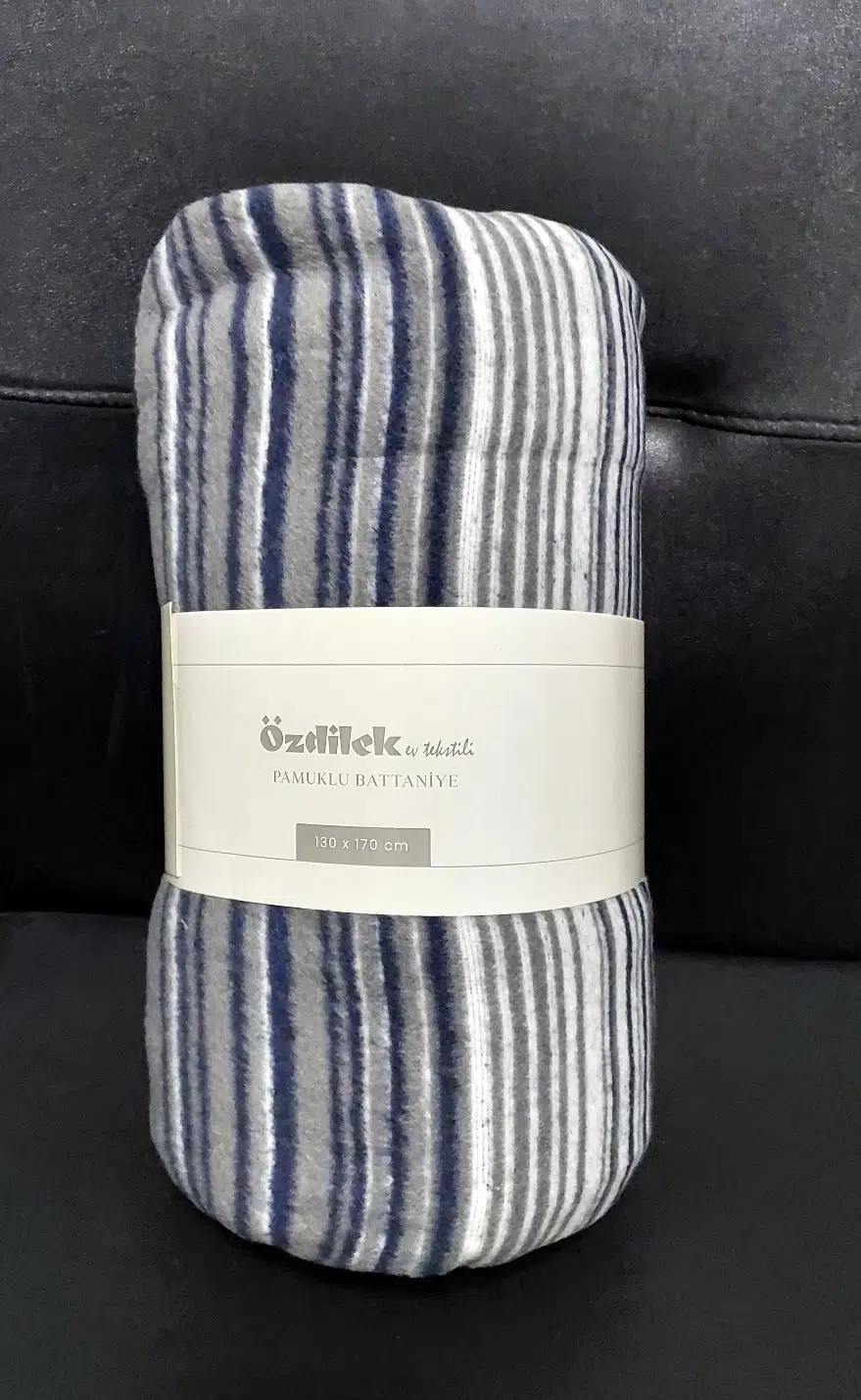 Özdilek Pamuklu Dizüstü Tv Battaniye (130x170)-Striped Mavi