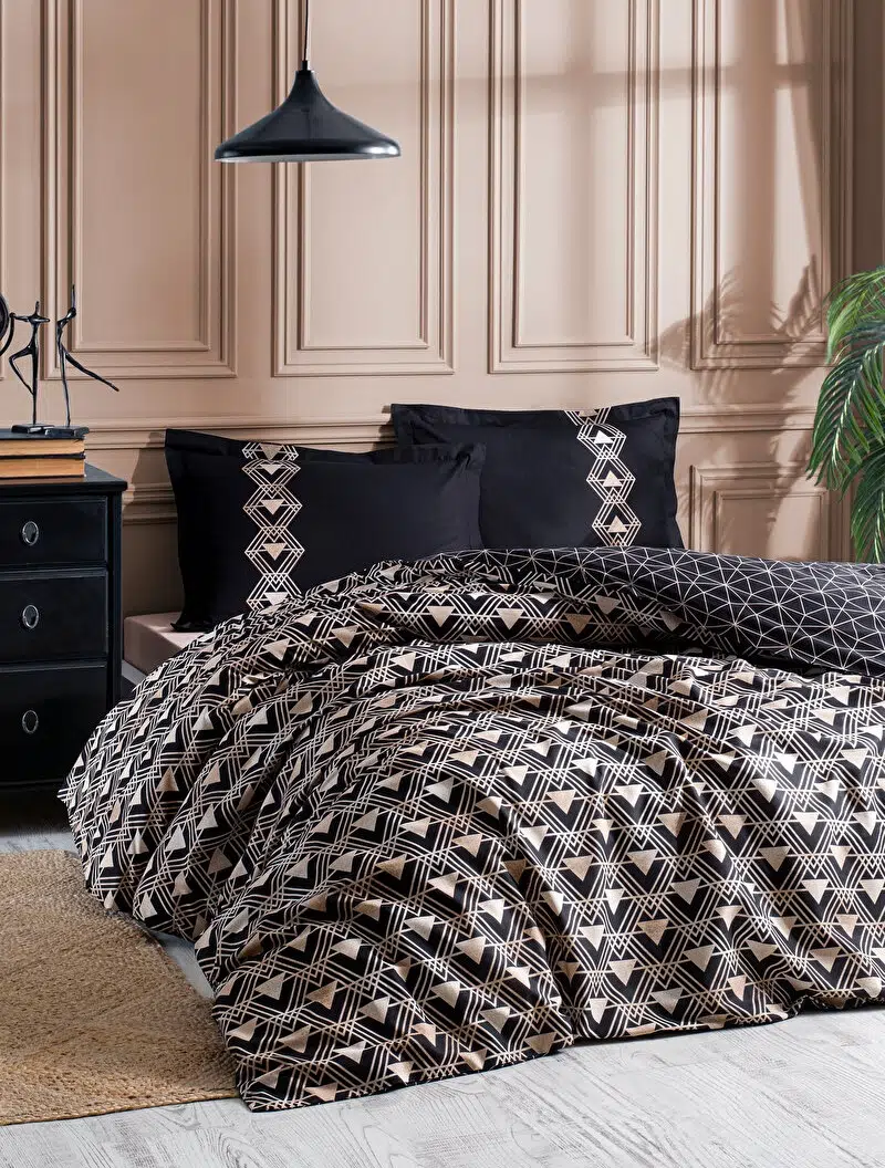 Özdilek Ranforce Tek Kişilik Nevresim Takımı-Ouro Siyah