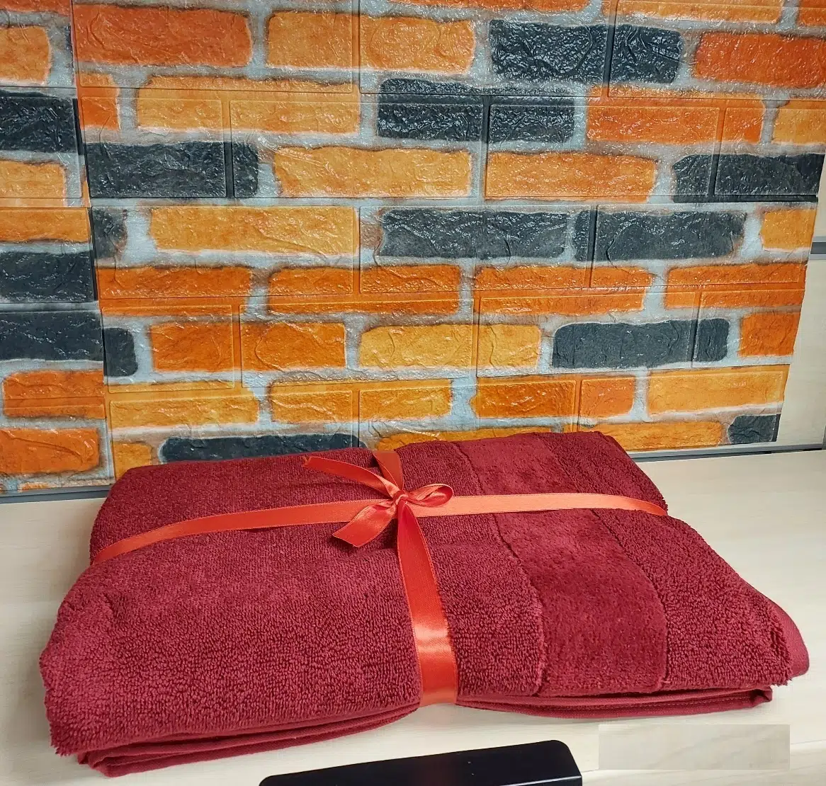Özdilek Svv Border Büyük Boy Banyo Havlusu (89x173) - Brick Red (Kırmızı)