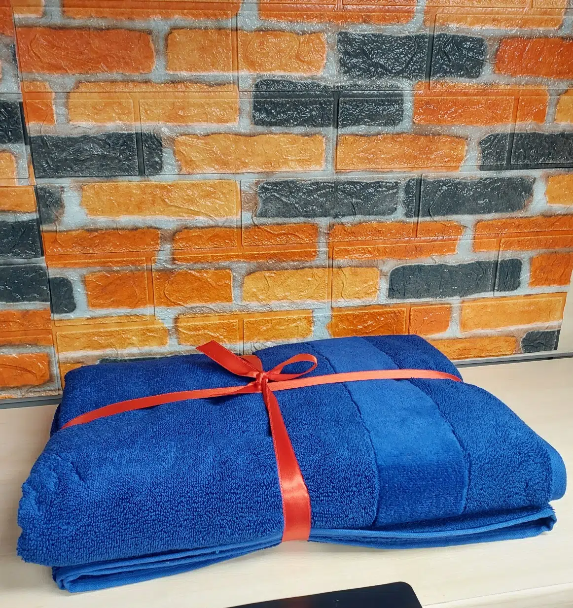 Özdilek Svv Border Büyük Boy Banyo Havlusu (89x173) - Persian Blue (Saks Mavisi)