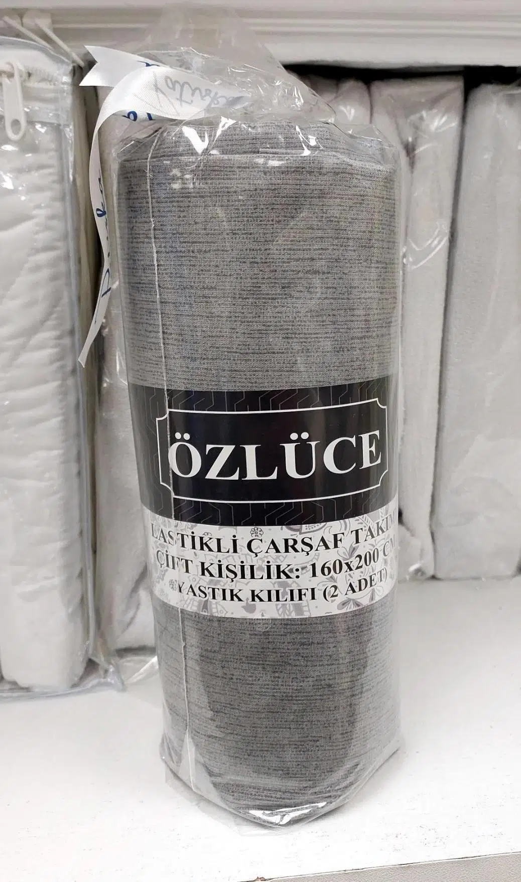 Özlü Fitted Lastikli Çift Kişilik Çarşaf Seti (160x200)-Koyu Gri