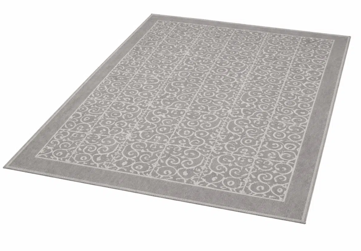 Pamuklu Bukle Lüks Kilim (140x200)-Spiral Gri