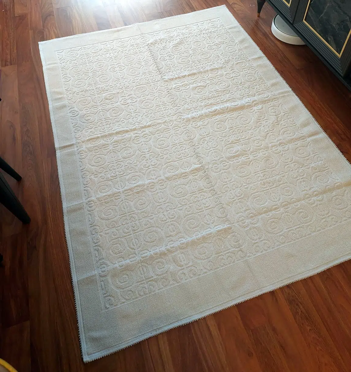 Pamuklu Bukle Lüks Kilim (60x100)-Spiral Krem