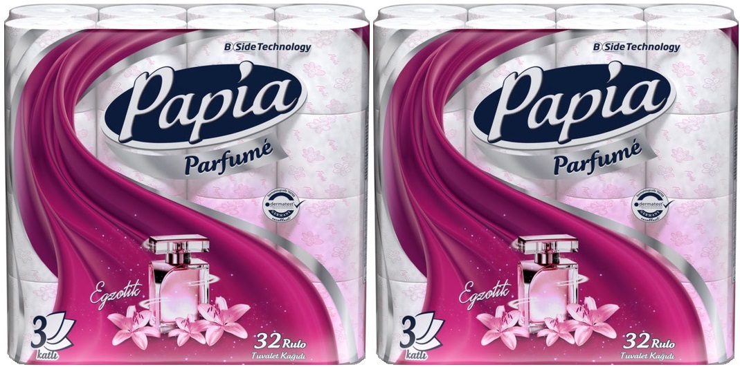 Papia Tuvalet Kağıdı (3 Katlı) 64 Lü Pk (2PK*32) Egzotik Parfümlü Papia Tuvalet Kağıdı (3 Katlı) 64 Lü Pk (2PK*32) Egzotik Parfümlü
