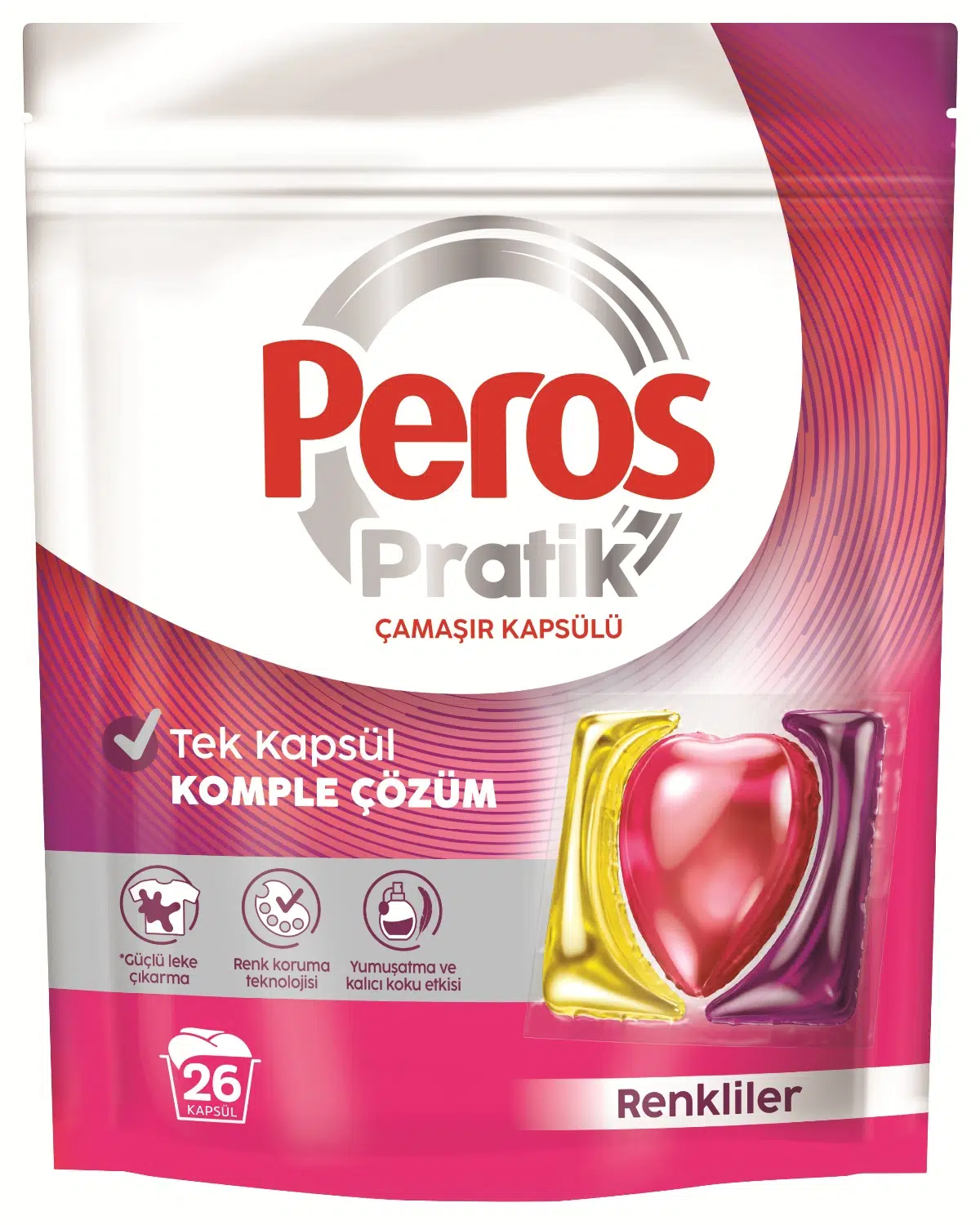 Peros Pratik Matik Çamaşır Deterjanı Kapsülü - Tableti 26 Adet Renkliler