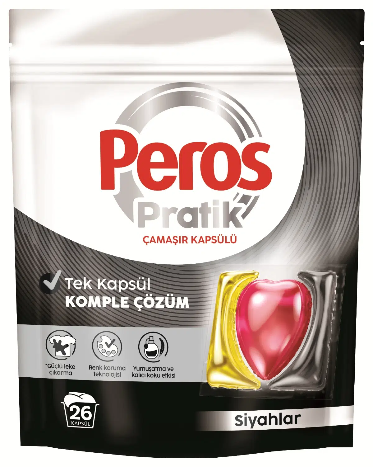 Peros Pratik Matik Çamaşır Deterjanı Kapsülü - Tableti 26 Adet Siyahlar