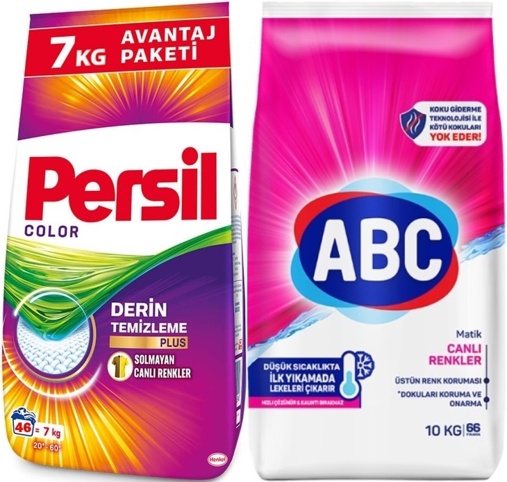 Persil Matik Toz Çamaşır Deterjanı 7KG Color/Renkli (46 Yıkama) + 10KG Canlı Renkler Persil Matik Toz Çamaşır Deterjanı 7KG Color/Renkli (46 Yıkama) + 10KG Canlı Renkler