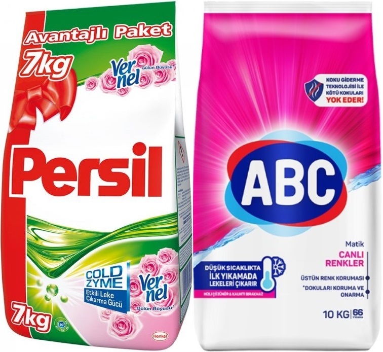 Persil Matik Toz Çamaşır Deterjanı 7KG Gülün Büyüsü (46 Yıkama) + 10KG Canlı/Renkler Persil Matik Toz Çamaşır Deterjanı 7KG Gülün Büyüsü (46 Yıkama) + 10KG Canlı/Renkler