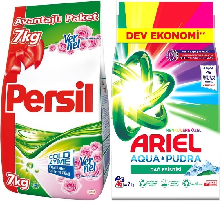 Persil Matik Toz Çamaşır Deterjanı 7KG Gülün Büyüsü (46 Yıkama) + 7KG Renklilere Özel / Dağ Esintisi Persil Matik Toz Çamaşır Deterjanı 7KG Gülün Büyüsü (46 Yıkama) + 7KG Renklilere Özel / Dağ Esintisi