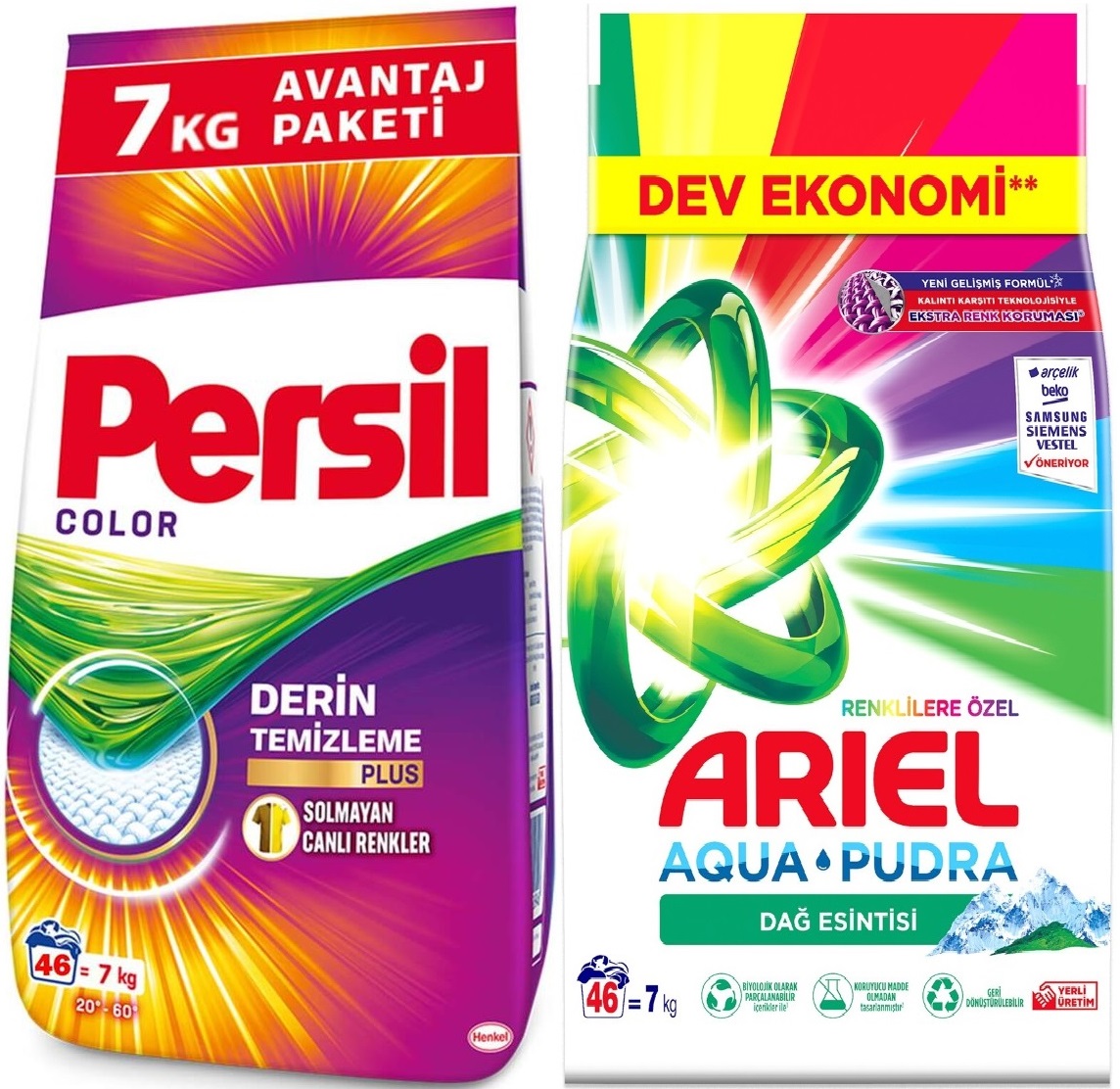 Persil Matik Toz Çamaşır Deterjanı 7KG Renkli (46 Yıkama) + 7KG Renklilere Özel / Dağ Esintisi Persil Matik Toz Çamaşır Deterjanı 7KG Renkli (46 Yıkama) + 7KG Renklilere Özel / Dağ Esintisi